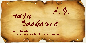 Anja Vasković vizit kartica